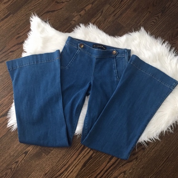 EXPRESS Wide Leg Mide Rise Sailor jeans - Picture 6 of 7